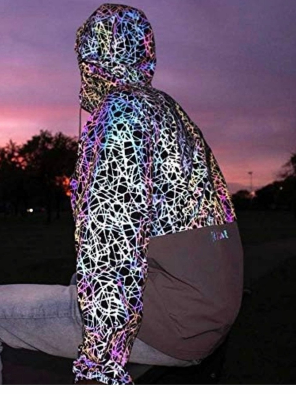 HoloGear Holographic Glowing Reflective Half Zip Size Large - Picture 2 of 5